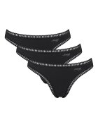 Sloggi Set de 3 perechi de chiloti tanga din amestec de bumbac organic - Negru