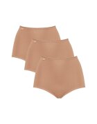 Sloggi Set de chiloti cu talie inalta - 3 perechi - Maro nisip