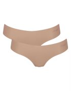 Sloggi Set de chiloti tanga fara cusaturi - 2 perechi - Maro nisip