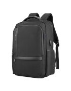 Snowball Rucsac laptop 15.6 " SW22146 - 46×30×14 cm - extensibil +20% - impermeabil - port USB - poliester 1680D - negru