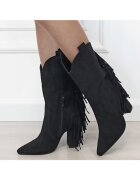 SOFILINE Cizme negre cu franjuri in spate 2531 115 18540 - Negru