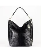 SOFILINE Geanta neagra din piele naturala cu imprimeu reptila 1915 M9 18085 - Negru