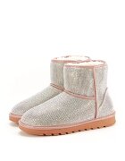SOFILINE Ghete roz din piele naturala cu pietricele Lori 111 9590 - Roz