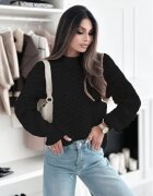 SOFILINE Pulover negru tricotat cu model SH-G1389-WK M8 18199 - Negru