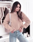 SOFILINE Pulover roz pudra tricotat cu model SH-G1389-WK M8 18198 - Roz