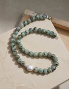 SOL Jewelry Colier cu Jasp si perla de cultura N1