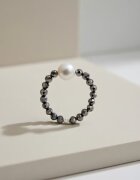 SOL Jewelry Inel cu terahertz si perla de cultura D7