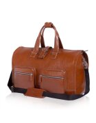 Solier Geanta barbateasca din piele cu aspect vintage pentru costum SL18 Harlow Maro
