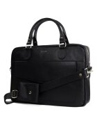 Solier Geanta de dama din piele pentru laptop FL25 - neagra