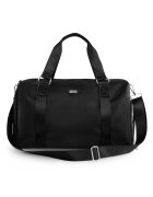 Solier Geanta de dama weekend FB51 Rimma din nailon - incapatoare - impermeabila - cu curea reglabila - ideala pentru calatorii si sala de sport - Negru - 45 cm x 34 cm x 17 cm