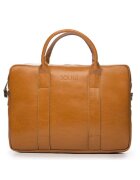 Solier Geanta laptop Edynburg din piele naturala maro camel