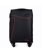 Solier Luggage Troler Solier STL1651 - Valiza Materiala - Capacitate M - negru rosu
