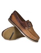 Solier Mocasini barbatesti din piele - stil nautic - maro - Maro