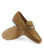 Solier Pantofi loafers barbatesti din piele intoarsa naturala - maro - 40 - Maro