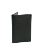 Solier Portofel pentru carduri din piele naturala SW45 negru 11x8 cm