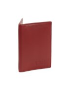 Solier Portofel pentru carduri din piele naturala SW45 rosu 11x8 cm