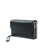 Solier Portofel SW36 - piele naturala - negru - 22x13x4 cm