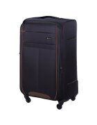 Solier Troler mediu textil STL1311 M negru-maro - valiza de calatorie moale