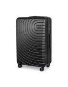 Solier Troler - Valiza pe roti mediu - 4 roti duble cu rotatie 360° - Negru - M - 56L - ® AVENTOR 1064 BLACK 24'