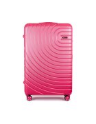 Solier Troler - Valiza pe roti mediu - 4 roti duble cu rotatie 360° - Roz - M - 56L - ® AVENTOR 1064 CORAL 24'