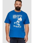 sOliver Big Sizes Tricou barbati big sizes la baza gatului din bumbac - cu imprimeu Grafic si croiala Regular fit - Albastru - Albastru