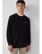sOliver Bluza barbati - cu decolteu la baza gatului - logo - Negru - Negru