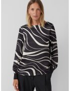 sOliver Bluza cu imprimeu frontal - Alb murdar/Gri inchis