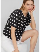 sOliver Bluza cu imprimeu grafic - Alb/Negru stins