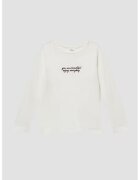 sOliver Bluza cu mesaj text brodat - Alb murdar