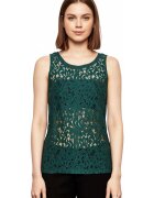 sOliver Bluza de dama cu bretele din dantela verde XXL