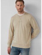 sOliver Bluza de trening din amestec de bumbac cu logo - Maro nisip