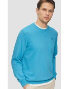 sOliver Bluza simpla barbati din amestec de bumbac si viscoza - Regular fit - Albastru deschis
