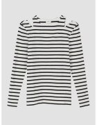 sOliver Bluza slim-fit cu decupaje - Alb/Negru