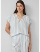sOliver Bluza-tunica din amestec de in - Albastru glaciar/Alb murdar