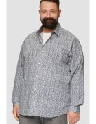 sOliver Camasa barbati big sizes - cu maneca lunga si imprimeu floral - Slim Fit - Alb - Alb