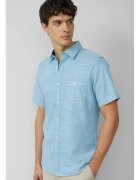 sOliver Camasa cu maneca scurta barbati - croiala Slim Fit si design cu un singur buzunar - Albastru deschis