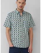 sOliver Camasa cu maneci scurte si model tropical - Turcoaz/Portocaliu pal/Bleumarin