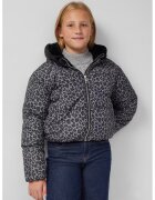 sOliver Geaca matlasata crop cu animal print - Gri/Gri antracit