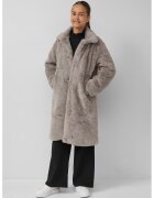 sOliver Palton lung din material teddy - Maro taupe