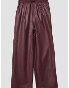 sOliver Pantaloni din piele ecologica cu croiala ampla si talie ajustabila - Visiniu