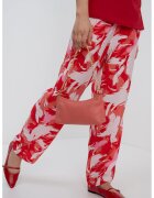sOliver Pantaloni relaxed fit cu imprimeu grafic - Roz deschis/Rosu vermillion