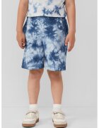 sOliver Pantaloni scurti din bumbac cu model tie-dye - Albastru inchis/Alb optic