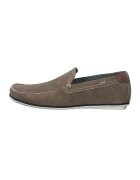 sOliver Pantofi loafer din piele intoarsa cu cusaturi contrastante - Maro taupe