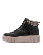 sOliver Pantofi sport flatform din piele ecologica - Maro inchis/Negru