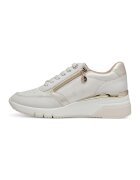 sOliver Pantofi sport wedge cu fermoar - Auriu/Alb fildes
