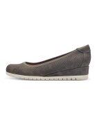 sOliver Pantofi wedge de piele ecologica - Maro taupe