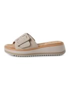 sOliver Papuci de casa demi-wedge din piele ecologica - Maro taupe deschis