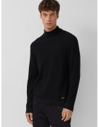 sOliver Pulover de bumbac cu guler inalt - Negru