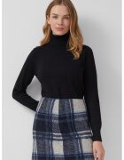 sOliver Pulover uni slim fit cu guler inalt - Negru