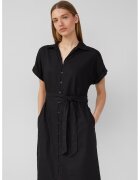 sOliver Rochie-camasa midi din amestec de in - Negru